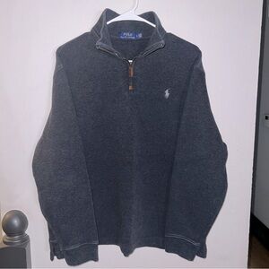 Polo Ralph Lauren Charcoal Gray 1/4 Zip Sweatshirt Size Large